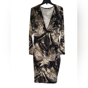 Printed Black Nude multi-colored dress